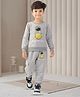 BABY CLOSET Cotton Knit Full Sleeves I Need My Space Text Printed Sweatshirt & Joggers - Grey