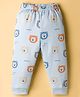 Pink Rabbit Interlock Knit Full Length Lounge Pant With Lion Print - Light Blue
