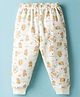 Pink Rabbit Interlock Knit Full Length Lounge Pant With Teddy Bear Print - Off White