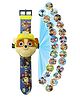 Wembley Toys Digital Projector Watch with Time Date Month Display Silicone Strap Rubble Theme - Blue & Yellow