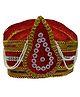 Kaku Fancy Dresses Stones & Lace Embellished Royal King Turban - Red