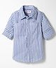Kookie Kids Cotton Woven Full Sleeves Striped Shirt - Navy Blue
