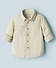 Kookie Kids Cotton Woven Full Sleeves Striped Shirt - Yellow