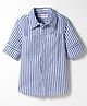 Kookie Kids Cotton Woven Full Sleeves Striped Shirt - Navy Blue & White