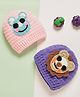MayRa Knits Knitted Knit pack Of 2 Animals Crochet Caps - Pink & Purple