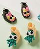 MayRa Knits Hand Knitted Knit Pack Of 2  Animal Crochet Designed Socks - Grey & Yellow
