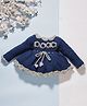 MayRa Knits Knitted Knit Floral Embroidered Dress - Blue