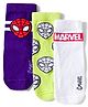 Pine Kids Marvel Knit Ankle Length Anti-Bacterial Socks with Avengers Graphic Pack of 3 - White & Purple