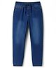 Pine Kids Denim Woven Full Length Solid Color Washed Jeans  - Blue