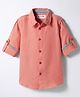 Kookie Kids Cotton Woven Full Sleeves Solid Color Oxford Shirt - Pink