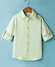 Kookie Kids Cotton Woven  Full Sleeves  Solid Color Oxford Shirt -Light Green