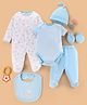 I Bears Interlock Knit Value Pack Gift Set With Teddy Bear Print - Aqua Blue & White