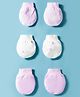 I Bears Interlock Knit Mittens With Stripes & Fruit Print Pack of 3 - Pink & White