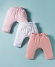 I Bears Interlock Woven Full Length Diaper Leggings With Stripes & Floral Print Pack Of 3 - Multicolour