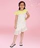 Cutecumber Cotton Woven Sleeveless Floral Printed & Ruffle Detailed Dress - Yellow