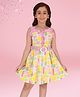 Cutecumber Georgette Woven Sleeveless Geometric Printed Frill Detailed Dress  - Red