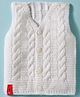 RVK Knit Sleeveless Cable Knit   Sweater Vest - White