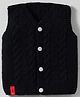 RVK Knit Sleeveless Cable Knit   Sweater Vest - Black
