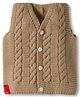 RVK Knit Sleeveless Cable Knit   Sweater Vest - Beige