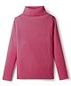 RVK Knit Full Sleeves Solid Skivi Tee- Hot Pink