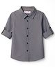 Kookie Kids Cotton Woven Full Sleeves Solid Colour Shirt - Charcoal Grey