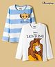HoneyHap Disney Single Jersey Knit Full Sleeves T-Shirt with Lion King Graphic Pack of 2 - Light Blue & White