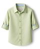 Kookie Kids Cotton Woven Full Sleeves Solid Colour Shirt - Light Green