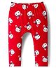 Doodle Poodle 100% Cotton Single Jersey Knit Full Length Diaper Leggings With Animal Print - Red