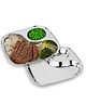 CutTales Pack Of 2 Stainless Steel 2 Compartment Snack & Dinner Plates For Kids And Adults | BPA Free, NonToxic And Dishwasher Safe Plate