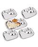 CutTales Pack Of 6 Stainless Steel 2 Compartment Snack & Dinner Plates For Kids And Adults | BPA Free, NonToxic And Dishwasher Safe Plate