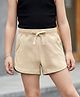 Kookie Kids Cotton Looper Knit Above Knee Length Solid Colour Shorts - Beige