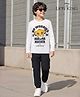 HoneyHap Disney Single Jersey Knit Full Sleeves T-Shirt & Lounge Pant Set with Lion King Graphic - Black & White