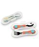 ONE & ONLY Orange Spoon & Fork Set  Steel Heads, Soft Silicone, with Case
