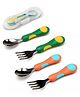 ONE & ONLY Spoon & Fork Duo  Green & Orange, 304 Steel, with 2 Cases (4 pcs)