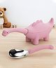 ONE & ONLY Pink Dino Feeding Spoon | Silicone & Steel | Soft Tip for Kids
