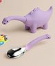 ONE & ONLY Purple Dino Spoon | Soft-Tip Silicone & Steel | For Kids