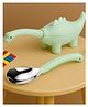 ONE & ONLY Green Baby Spoon | Silicone & Steel Dino Feeding Spoon