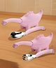 ONE & ONLY Pink Spoon & Fork Set | Feeding Combo | Silicone & Steel | 2 Pc