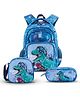 VAYA LY'L-CHAMP School Bags for Boys/Girls, 20L Kids Backpack Set with Lunch Bag and Stationery Pouch, for Class 1 to 5, Waterproof, Comfortable Back Cushioning, Color - Navy Forest, 16 inches