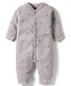 I Bears Interlock Knit Full Sleeves Romper With Aeroplane Print - Violet