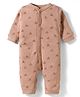 I Bears Interlock Knit Full Sleeves Printed Romper - Rose Gold