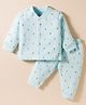 I Bears Interlock Knit Full Sleeves Co-ords Night Suit With  Hot Air Balloon - Light Blue