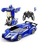 Super Toy Transform Remote Control Car 2-in-1 Convertible Robot Truck  One Click Deformation RC Car for Kids Boys with Rechargeable Battery (Transform Car)