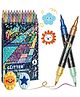 Super Toy 12 Color Shades Art Marker Glitter Brush Pen Set Soft Dual Tip Water-based Shimmer Colors Sketch Pen for Kids Adults DIY Greeting Birthday Cards Scrapbook (6 Pen = 12 Colours)