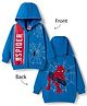 Babyhug Marvel Terry Knit Drop Shoulder Full Sleeves Hooded SweatJacket with Spiderman Front & Back Graphic - Blue