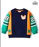Babyhug Disney Terry Knit Drop Shoulder Full Sleeves Cut & Sew Sweatshirt With Front & Back Mickey Mouse Graphics - Multicolor