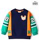 Babyhug Disney Terry Knit Drop Shoulder Full Sleeves Cut & Sew Sweatshirt With Front & Back Mickey Mouse Graphics - Multicolor