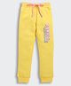 Barbie by Tiny Girl Woven Typography Printed Joggers - Yellow