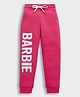 Barbie by Tiny Girl Woven Typography Printed Joggers - Hot Pink
