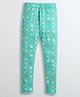 Barbie by Tiny Girl Woven Heart Shaped Paws Printed Leggings - Sea Green